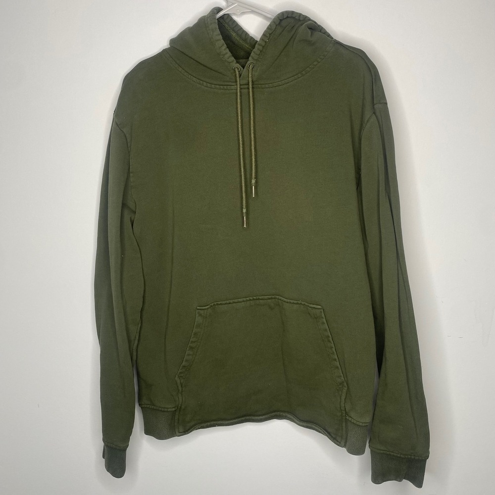 BYLT Core Hoodie Men's Medium Olive Green Cotton Pullover Hooded Sweatshirt